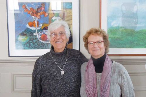Margaret Hughes, right, and Wendy Cain, left, at the SFCSC's Grace Centre. The show will remain up until December 12,